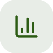 Green square with minimalist bar chart icon
