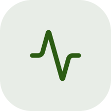 Dark green rounded square with subtle pulse line