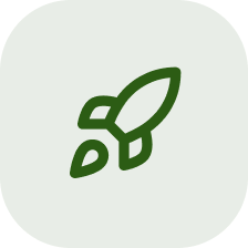 Green leaf logo on dark green background