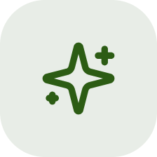 Green rounded square with sparkle icon