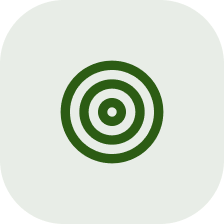 Dark green rounded square with concentric circles