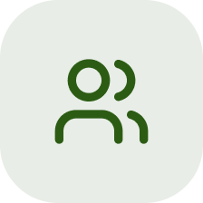 Generic user profile icon on green background